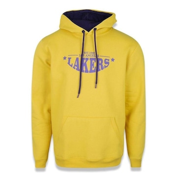 Blusão de Moletom New Era com Capuz NBA Los Angeles Lakers Convex Letter - Masculino