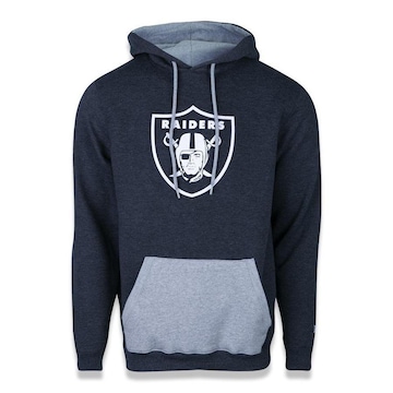 Blusão de Moletom New Era com Capuz NFL Las Vegas Raiders Military Canguru - Masculino