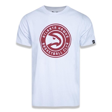 Camiseta New Era Plus Size Regular Manga Curta Atlanta Hawks Logo - Masculino