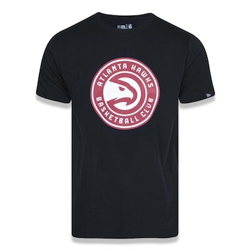 Camiseta New Era Plus Size Regular Manga Curta Atlanta Hawks Logo - Masculino