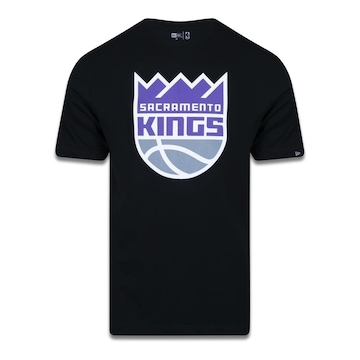 Camiseta New Era Plus Size Regular Manga Curta Sacramento Kings Logo - Masculino