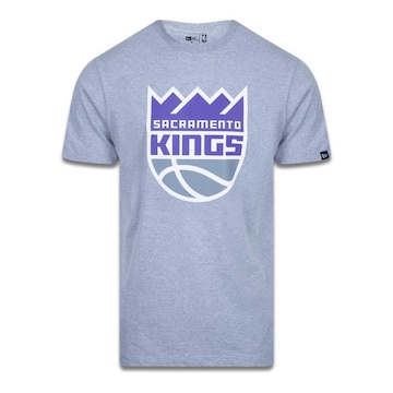 Camiseta New Era Plus Size Regular Manga Curta Sacramento Kings Logo - Masculino