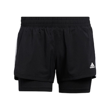 Shorts adidas Malha Dois Em Um Pacer 3-Stripes - Feminino