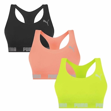 Kit Top Puma Nadador Sem Costura - Feminino - 3 Unidades