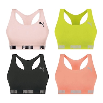 Kit Top Fitness Puma Nadador sem Costura - Feminino - 4 unidades