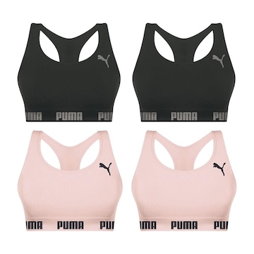 Kit Top Fitness Puma Nadador sem Costura - Feminino - 4 unidades