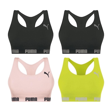 Kit Top Fitness Puma Nadador sem Costura - Feminino - 4 unidades