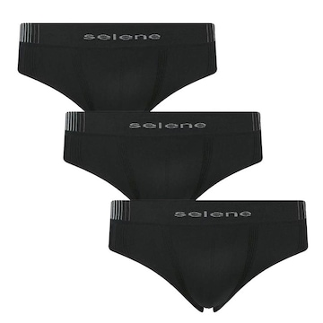 Cueca Slip Selene sem Costura - Adulto - 3 Unidades