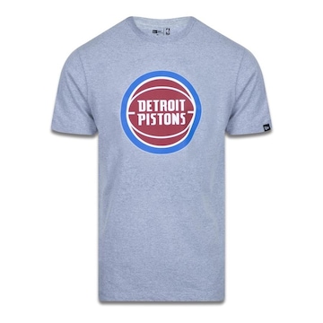 Camiseta New Era Plus Size Regular Manga Curta Detroit Pistons Logo - Masculino