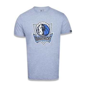 Camiseta New Era Plus Size Regular Manga Curta Dallas Mavericks Logo - Masculino