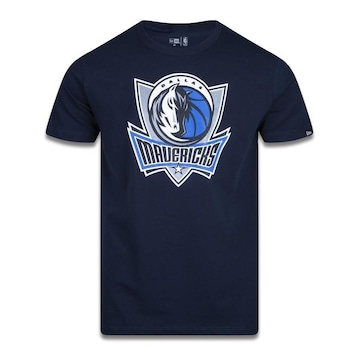 Camiseta New Era Plus Size Regular Manga Curta Dallas Mavericks Logo - Masculino