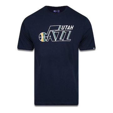 Camiseta New Era Plus Size Regular Manga Curta Utah Jazz Logo - Masculino