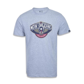 Camiseta New Era Plus Size Regular Manga Curta New Orleans Pelicans Logo - Masculino