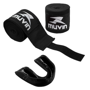 Kit de Lutas Muvin: Bandagem Elástica - 3m + Protetor Bucal Standard