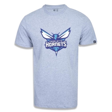 Camiseta New Era Plus Size Regular Manga Curta Charlotte Hornets Logo - Masculino