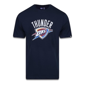 Camiseta New Era Plus Size Regular Manga Curta Oklahoma City Thunder Logo - Masculino