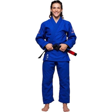 Kimono Jiu Jitsu Atama Trançado Infinity Collab Feminino - Azul