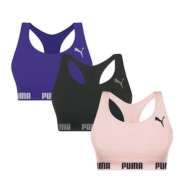 Kit Top Puma Nadador Sem Costura - Feminino - 3 Unidades