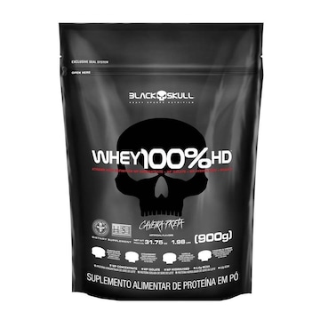 100% Whey HD Black Skull Refil - Morango - 900g