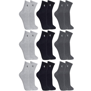 Kit de Meias Lupo Cano Médio Kit com 9 Pares - Masculina