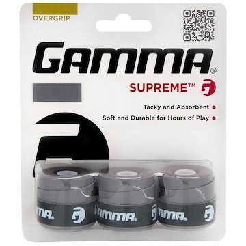 Overgrip Gamma Supreme - 03 Unidades Cinza