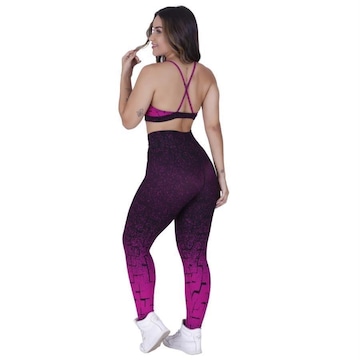 Conjunto Orbis Fitness com Calça Legging Degrade + Top Tiras com Bojo  Removível - Feminino