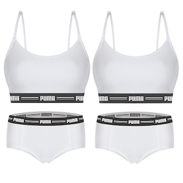 Kit Puma 2 Tops Modal Stretch + 2 Calcinhas Mini Boxer - Feminino