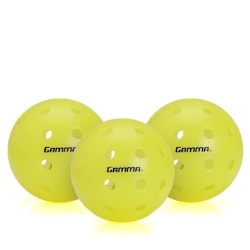 Bola de Pickleball Gamma Photon Outdoor - Pack com 03 Unidades