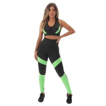 conjunto fitness legging e top roupas de academia feminina bicolor mescla -  Busca na Voo Fitness