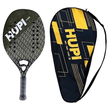 Raquete Beach Tennis HUPI Net Ultra Pro Carbon Kevlar com Bolsa