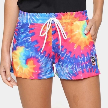 Shorts Qix De Tactel Tie Dye - Feminino