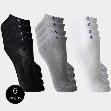 Kit Meias Cano Curto Lupo Esportiva com 6 Pares - Unissex