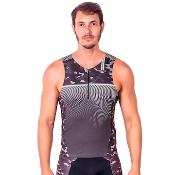 Camisa Kauna sem Mangas Triathlon Elite Camuflado Proteção UV50+ - Masculina