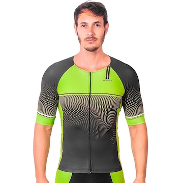 Camisa Kauna com Mangas Triathlon Elite Fluor Power Proteção UV50+ - Masculina