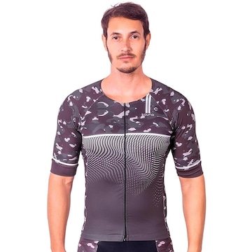 Camisa Kauna com Mangas Triathlon Elite Camuflado Proteção UV50+ - Masculina