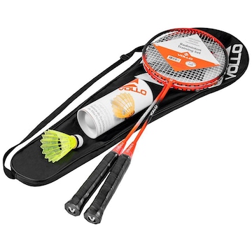 Kit Badminton Vollo com 2 Raquetes + 3 Petecas