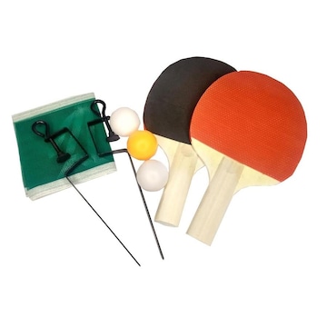Kit Ping Pong Gold Sports Lazer com 2 Raques + 3 bolas + Rede + Suporte