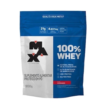 100% Whey Max Titanium Refil - Baunilha - 900g