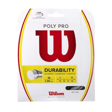 Corda para Raquete de Tênis Wilson Wilson Poly Pro 16 Cartela - 12m