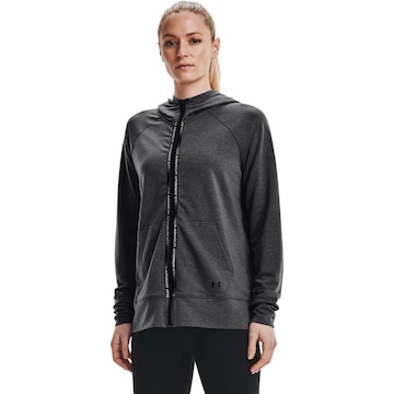 Blusão de Moletom com Capuz Under Armour Rival Terry Taped FZ Hoodie - Feminino