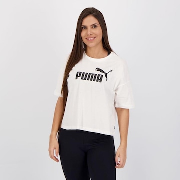 Camiseta Cropped Puma Ess Logo - Feminina