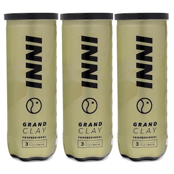 Kit Bola de Tênis Inni Grand Clay Premium com 3 Tubos