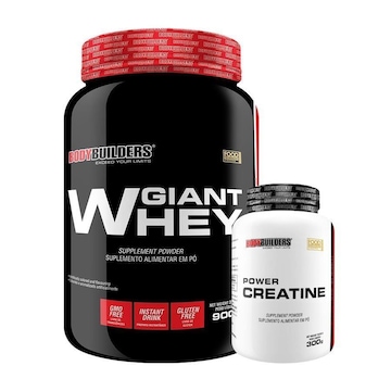 Kit Bodybuilders Giant Whey Protein Chocolate - 900g + Power Creatina - 300g