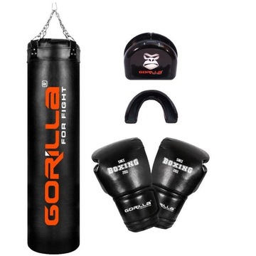 Kit de Luta Gorilla: Luva 12oz + Saco de Pancada + Protetor Bucal