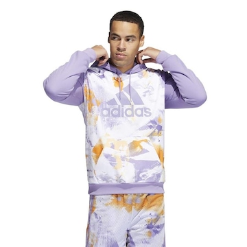 Blusão de Moletom adidas Allover Print Basketball - Masculino