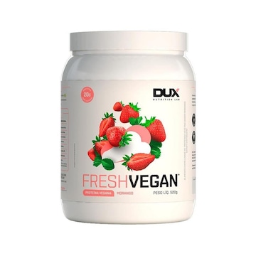 Fresh Vegan Proteína Vegana 100% Natural Dux Nutrition - Morango - 520g