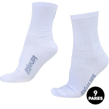 Meia Cano Longo Hupi Casual - 9 Pares - Unissex