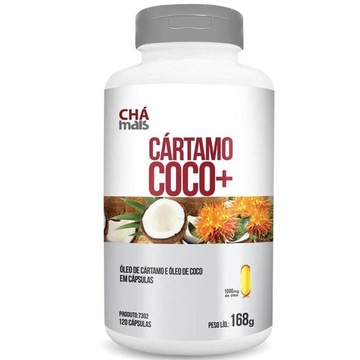 Óleo de Cartamo + Óleo de Coco 1000mg Chá Mais - 120 Cápsulas