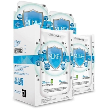 Kit Lactoferrina ClinicMais Mune + Wellmune 10 Sachês - 2 Unidades