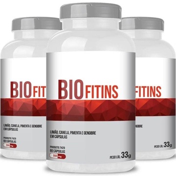 Kit 3 Bio Fitins Termogênico 550mg Chá Mais - 60 Cápsulas